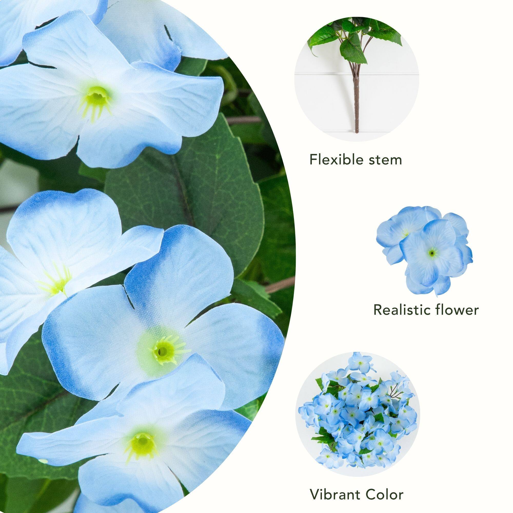 19" UV Resistant Artificial Hydrangea Bushes